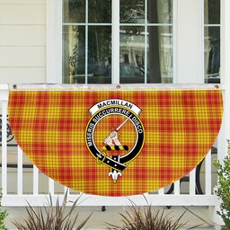 ScotsTee Shop Scottish MacMillan Dress Modern Crest Tartan Non-Pleated Fan Flag Bunting Banner