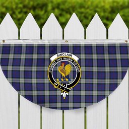 ScotsTee Shop Scottish Sinclair Dress Crest Tartan Non-Pleated Fan Flag Bunting Banner