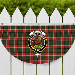 ScotsTee Shop Scottish Pollock Modern Crest Tartan Non-Pleated Fan Flag Bunting Banner