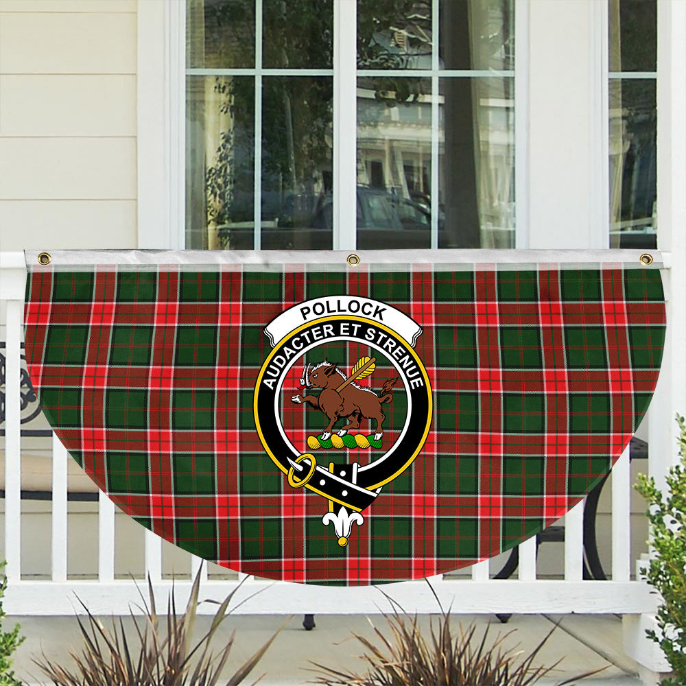 ScotsTee Shop Scottish Pollock Modern Crest Tartan Non-Pleated Fan Flag Bunting Banner
