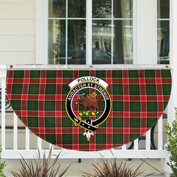 ScotsTee Shop Scottish Pollock Modern Crest Tartan Non-Pleated Fan Flag Bunting Banner