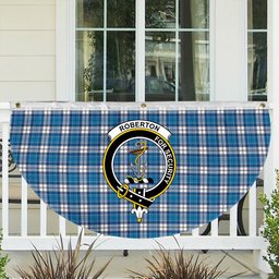 ScotsTee Shop Scottish Roberton Crest Tartan Non-Pleated Fan Flag Bunting Banner