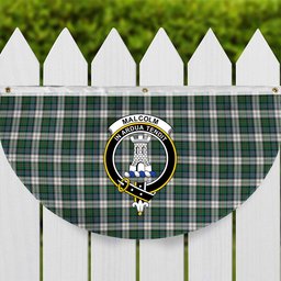 ScotsTee Shop Scottish Malcolm Dress Ancient Crest Tartan Non-Pleated Fan Flag Bunting Banner