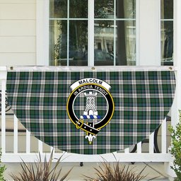 ScotsTee Shop Scottish Malcolm Dress Ancient Crest Tartan Non-Pleated Fan Flag Bunting Banner