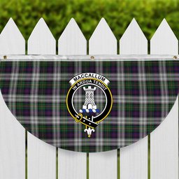 ScotsTee Shop Scottish MacCallum Dress - TD Crest Tartan Non-Pleated Fan Flag Bunting Banner