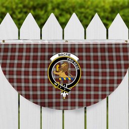 ScotsTee Shop Scottish MacFie Dress Crest Tartan Non-Pleated Fan Flag Bunting Banner