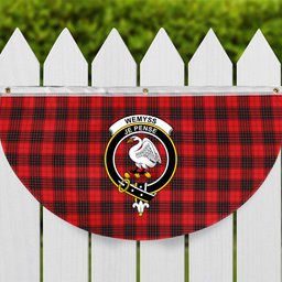 ScotsTee Shop Scottish Wemyss SC Crest Tartan Non-Pleated Fan Flag Bunting Banner