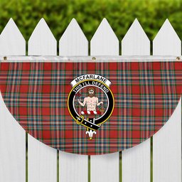 ScotsTee Shop Scottish McFarlane Red Ancient Crest Tartan Non-Pleated Fan Flag Bunting Banner