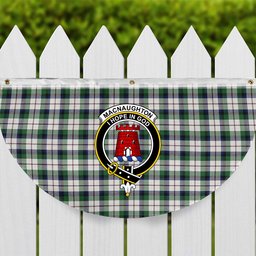 ScotsTee Shop Scottish MacNaughton Dress Modern Crest Tartan Non-Pleated Fan Flag Bunting Banner