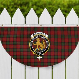 ScotsTee Shop Scottish MacPherson of Cluny Crest Tartan Non-Pleated Fan Flag Bunting Banner