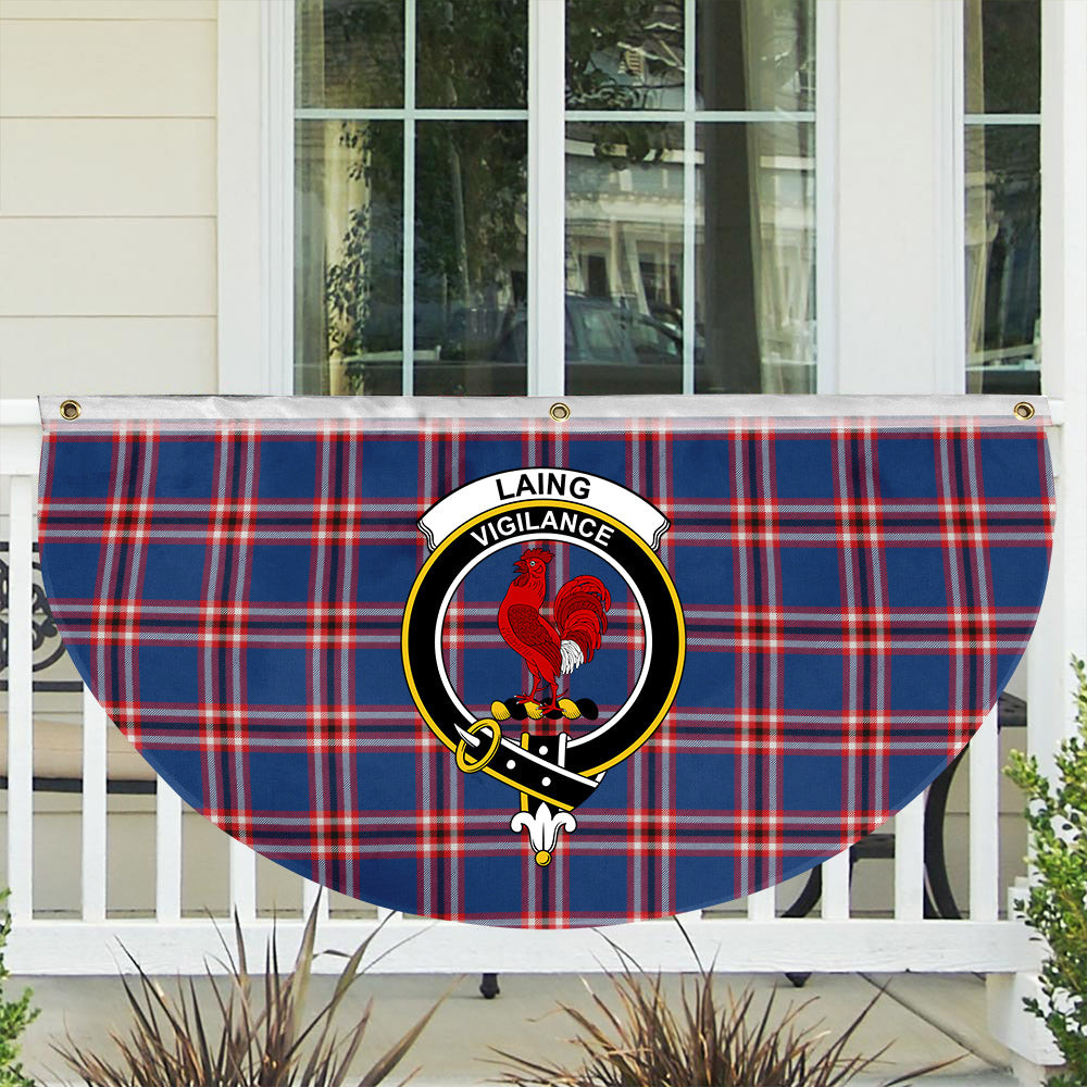 ScotsTee Shop Scottish Laing of Archiestown Modern Crest Tartan Non-Pleated Fan Flag Bunting Banner
