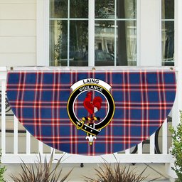 ScotsTee Shop Scottish Laing of Archiestown Modern Crest Tartan Non-Pleated Fan Flag Bunting Banner
