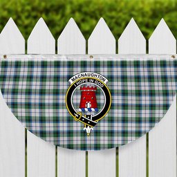 ScotsTee Shop Scottish MacNaughton Dress Ancient Crest Tartan Non-Pleated Fan Flag Bunting Banner