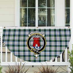 ScotsTee Shop Scottish MacNaughton Dress Ancient Crest Tartan Non-Pleated Fan Flag Bunting Banner