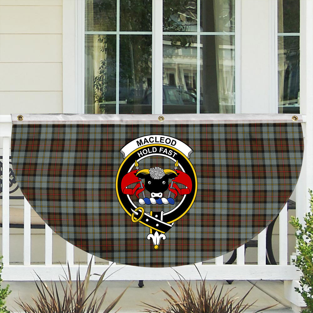 ScotsTee Shop Scottish MacLeod Of Harris Weathered Crest Tartan Non-Pleated Fan Flag Bunting Banner