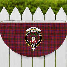 ScotsTee Shop Scottish Ross 3 Crest Tartan Non-Pleated Fan Flag Bunting Banner