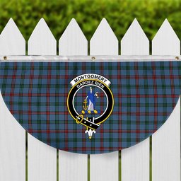 ScotsTee Shop Scottish Montgomery of Ayrshire Ancient Crest Tartan Non-Pleated Fan Flag Bunting Banner