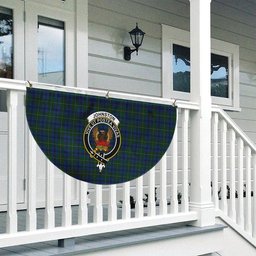 ScotsTee Shop Scottish Johnston 1 Crest Tartan Non-Pleated Fan Flag Bunting Banner