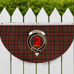ScotsTee Shop Scottish MacNicol Crest Tartan Non-Pleated Fan Flag Bunting Banner