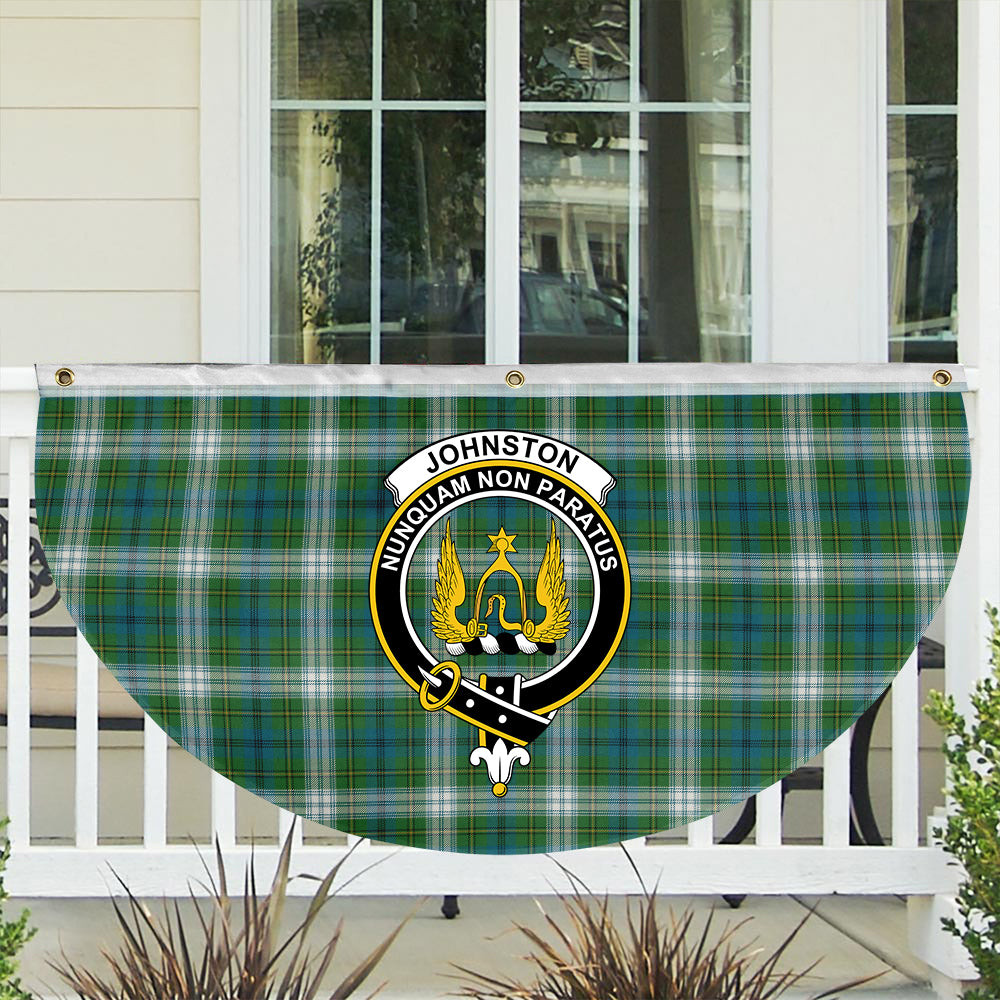 ScotsTee Shop Scottish Johnstone Dress Ancient Crest Tartan Non-Pleated Fan Flag Bunting Banner