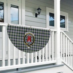 ScotsTee Shop Scottish MacNaughton Dress Crest Tartan Non-Pleated Fan Flag Bunting Banner