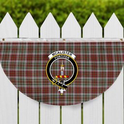 ScotsTee Shop Scottish McAlister Dress Crest Tartan Non-Pleated Fan Flag Bunting Banner