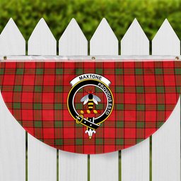 ScotsTee Shop Scottish Maxton Crest Tartan Non-Pleated Fan Flag Bunting Banner