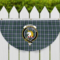 ScotsTee Shop Scottish Oliphant Dress Crest Tartan Non-Pleated Fan Flag Bunting Banner