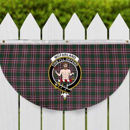 ScotsTee Shop Scottish McFarland Hunting Modern Crest Tartan Non-Pleated Fan Flag Bunting Banner