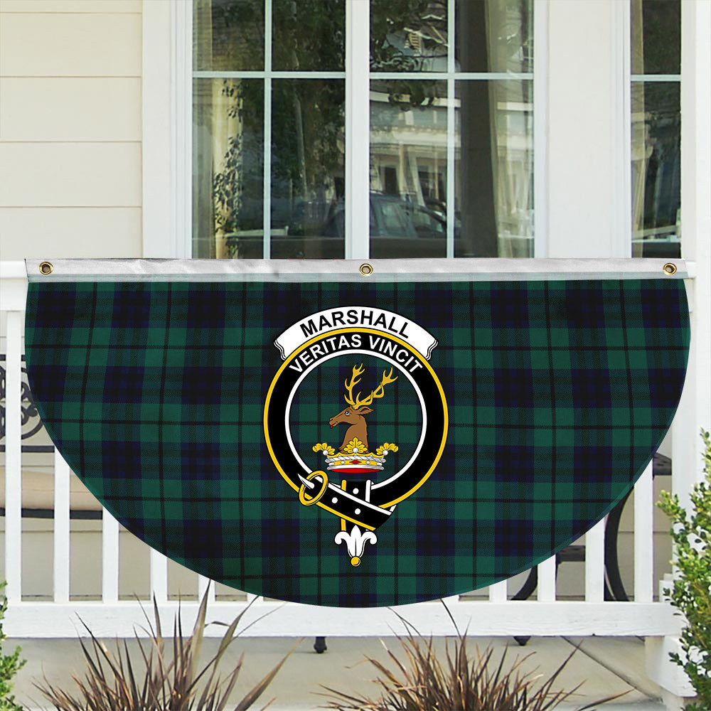 ScotsTee Shop Scottish Marshall Modern Crest Tartan Non-Pleated Fan Flag Bunting Banner