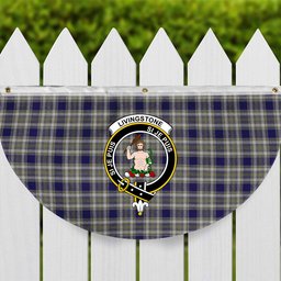 ScotsTee Shop Scottish Livingstone Dress Crest Tartan Non-Pleated Fan Flag Bunting Banner