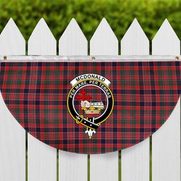ScotsTee Shop Scottish McDonald of Boisdale Modern Crest Tartan Non-Pleated Fan Flag Bunting Banner