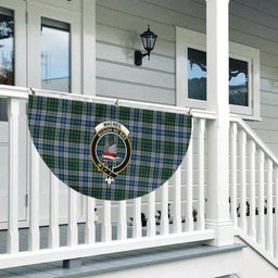 ScotsTee Shop Scottish MacNeil Dress Crest Tartan Non-Pleated Fan Flag Bunting Banner