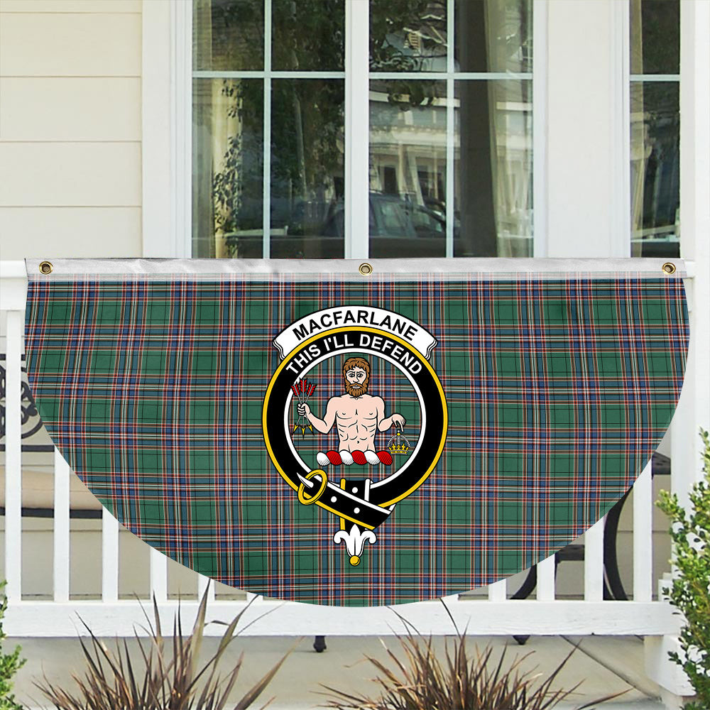 ScotsTee Shop Scottish MacFarlane Hunting Ancient Crest Tartan Non-Pleated Fan Flag Bunting Banner