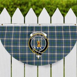 ScotsTee Shop Scottish MacDowall Modern Crest Tartan Non-Pleated Fan Flag Bunting Banner