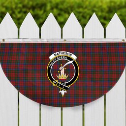 ScotsTee Shop Scottish Matheson 1831 Crest Tartan Non-Pleated Fan Flag Bunting Banner