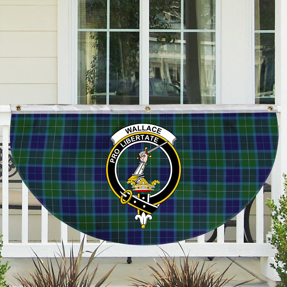 ScotsTee Shop Scottish Wallace Blue Crest Tartan Non-Pleated Fan Flag Bunting Banner