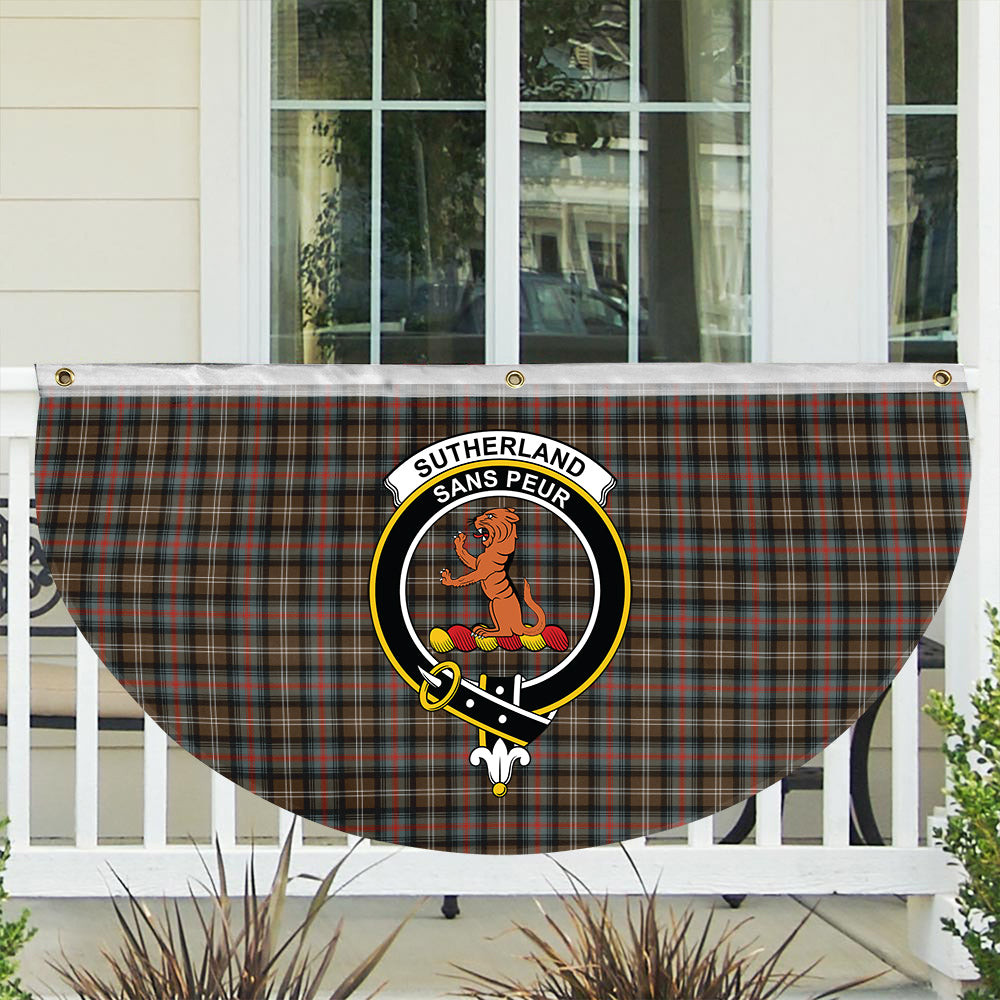 ScotsTee Shop Scottish Sutherland Weathered Crest Tartan Non-Pleated Fan Flag Bunting Banner