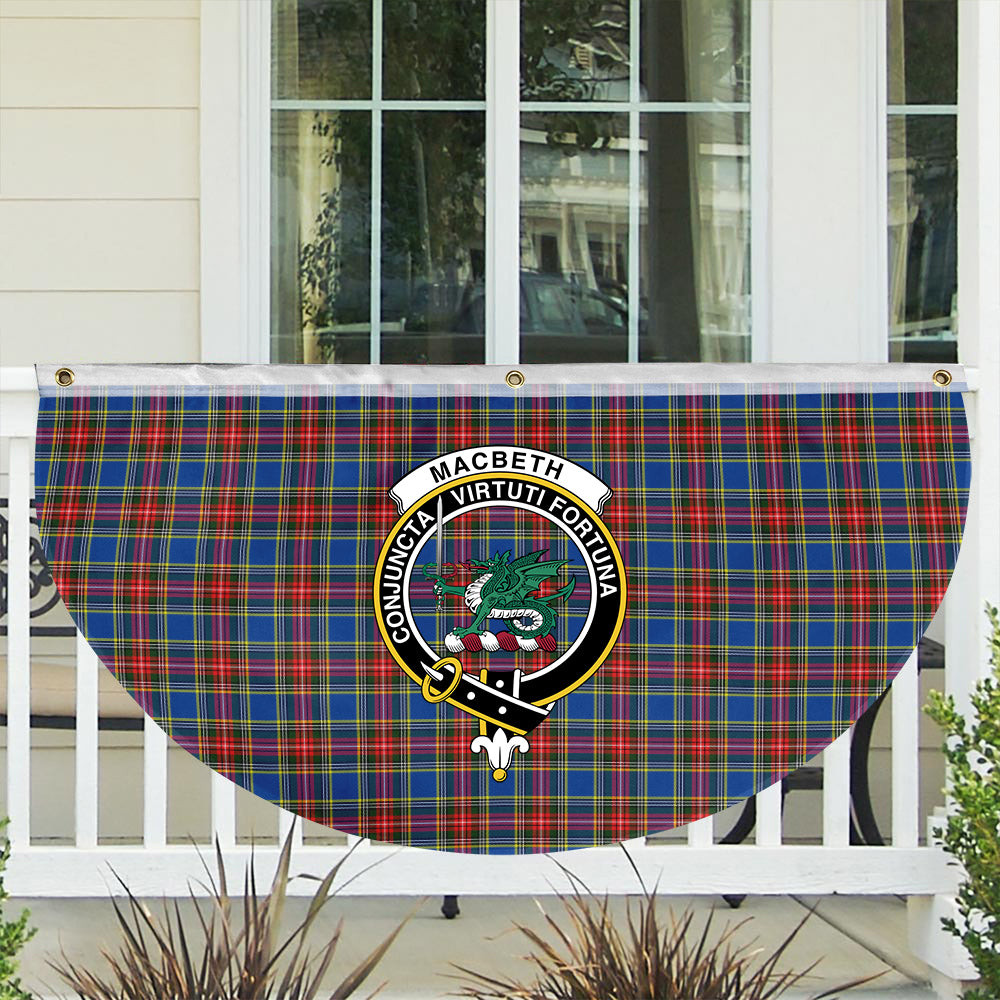ScotsTee Shop Scottish MacBeth Modern SC Crest Tartan Non-Pleated Fan Flag Bunting Banner
