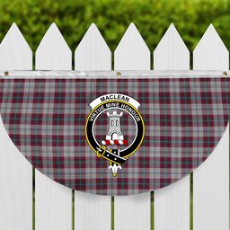 ScotsTee Shop Scottish MacLean of Duart Dress 4 Crest Tartan Non-Pleated Fan Flag Bunting Banner