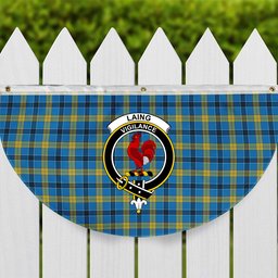 ScotsTee Shop Scottish Laing SC Crest Tartan Non-Pleated Fan Flag Bunting Banner