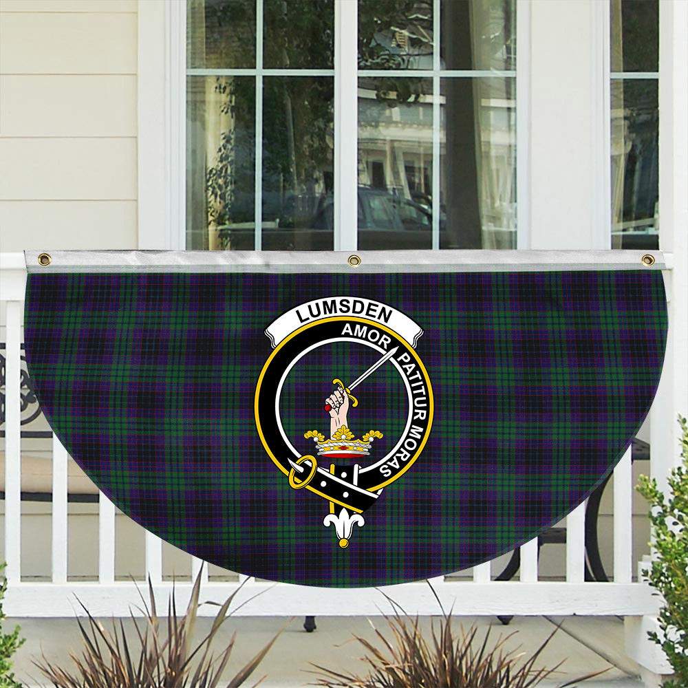 ScotsTee Shop Scottish Lumsden Green Crest Tartan Non-Pleated Fan Flag Bunting Banner