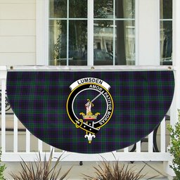 ScotsTee Shop Scottish Lumsden Green Crest Tartan Non-Pleated Fan Flag Bunting Banner