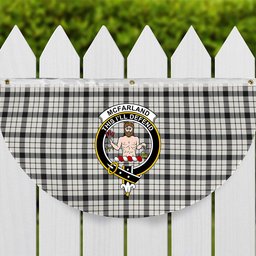 ScotsTee Shop Scottish McFarland Black White Ancient Crest Tartan Non-Pleated Fan Flag Bunting Banner