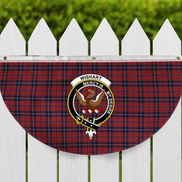 ScotsTee Shop Scottish Wishart Dress Crest Tartan Non-Pleated Fan Flag Bunting Banner