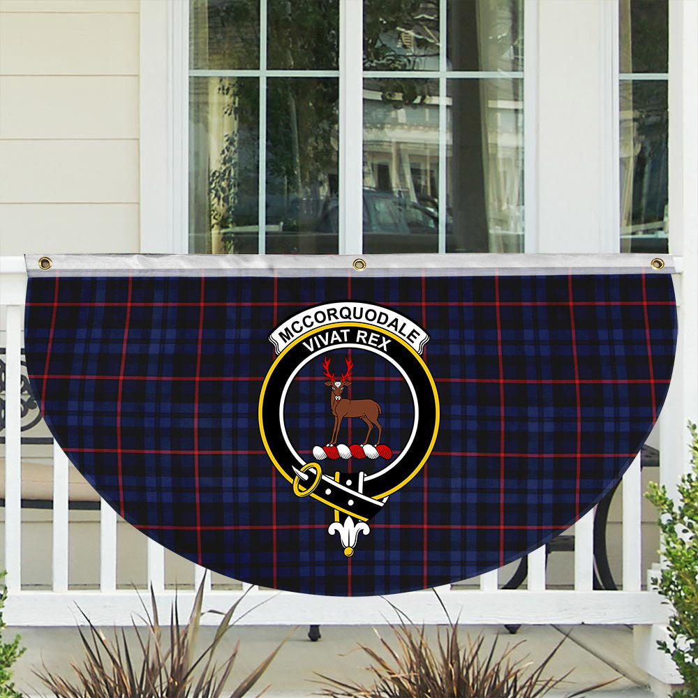 ScotsTee Shop Scottish McCorquodale Modern Crest Tartan Non-Pleated Fan Flag Bunting Banner