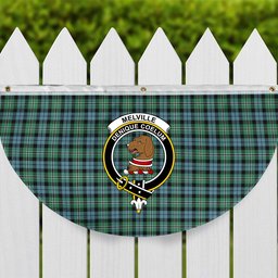 ScotsTee Shop Scottish Melville SC Crest Tartan Non-Pleated Fan Flag Bunting Banner