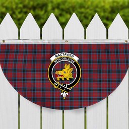 ScotsTee Shop Scottish MacTavish Crest Tartan Non-Pleated Fan Flag Bunting Banner