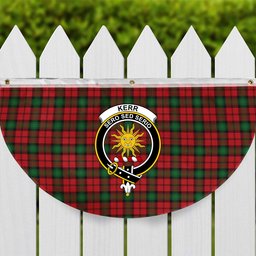 ScotsTee Shop Scottish Kerr Crest Tartan Non-Pleated Fan Flag Bunting Banner