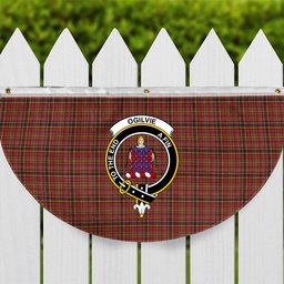 ScotsTee Shop Scottish Ogilvie (Ogilvy) of Strathallan Crest Tartan Non-Pleated Fan Flag Bunting Banner